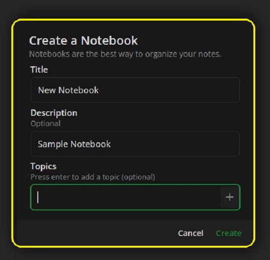 Create Notebook