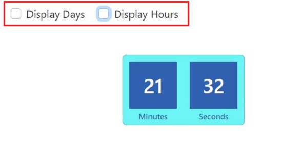 Display days hours