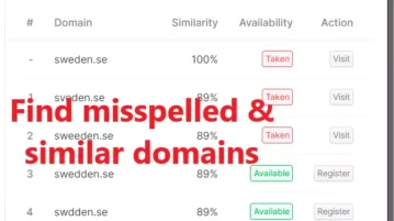 Findmispelled and similar domains