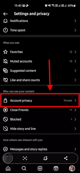 Instagram Account Privacy
