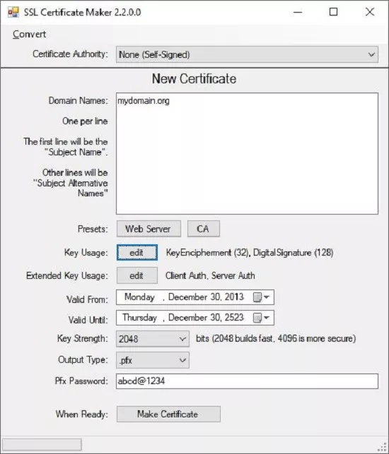 SSL Certificate Maker