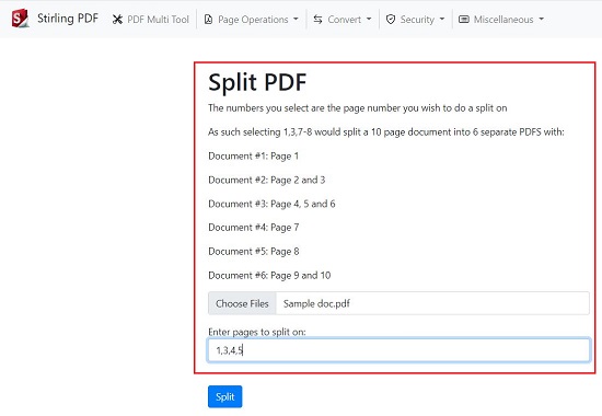 Split PDF