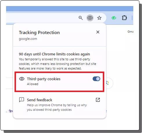 Tracking Protection Allow Cookies