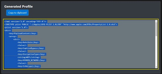 Generated profile