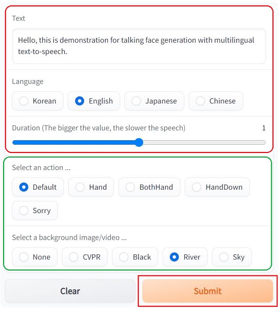 Input speech