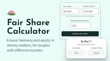 Free Earning-based Fair Share Calculator for Couples